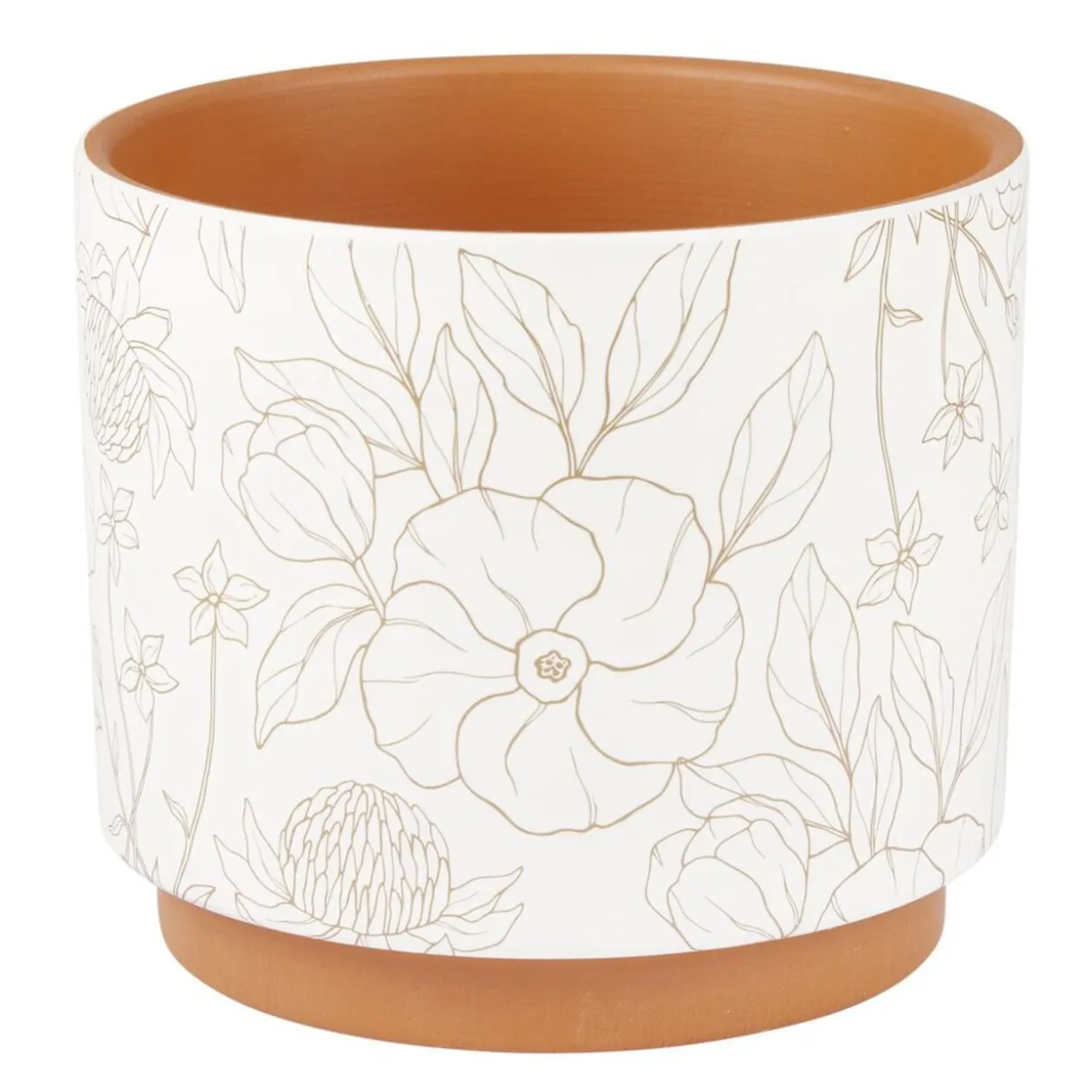 Pot en terre cuite imprimée Ø14xH12cm (4 modèles)