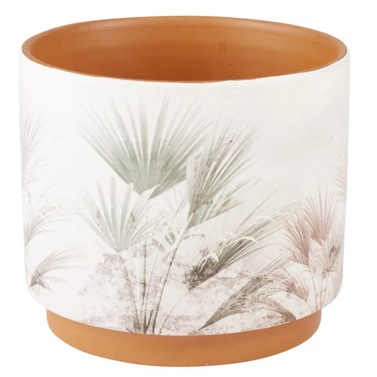 Pot en terre cuite imprimée Ø14xH12cm (4 modèles)