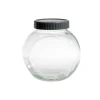 Pot en verre transparent avec couvercle plastique - 16x11,5xH.16cm