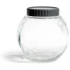 Pot en verre transparent avec couvercle plastique - 17,5x12,5xH.17cm