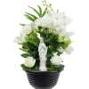 Pot fleur artificielle blanche décor coeur et vierge H45cm < Gifi Clearance
