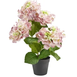 Pot fleur artificielle hortensia rose 5 tiges Ø34xH48cm < Gifi Hot