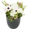 Pot marguerite et rose artificiel Ø16xH18cm blanc < Gifi New