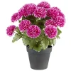 Pot mini chrysanthème H33 cm violet - Fleur artificielle