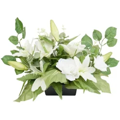 Pot multifleur rose et lys artificiel blanc < Gifi Hot