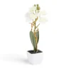 Pot orchidée artificielle blanche H16cm