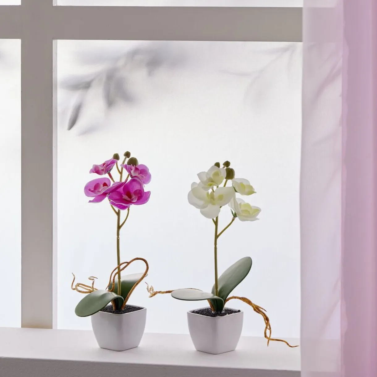 Pot orchidée artificielle rose H16cm < Gifi Sale