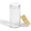 Pot à épice en verre et couvercle bambou Ø4,7xH9,8cm < Gifi Discount
