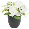 Pot pivoine artificiel Ø24xH25cm blanc
