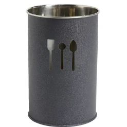 Pot range-couverts Ø10xH.15cm inox finition gris crocodile < Gifi New