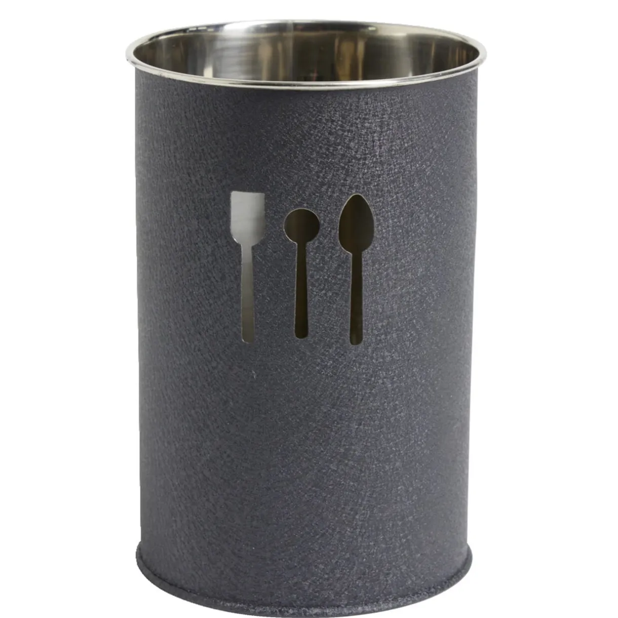 Pot range-couverts Ø10xH.15cm inox finition gris crocodile < Gifi New