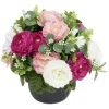 Pot renoncule et eucalyptus artificiel Ø28xH28cm < Gifi Best