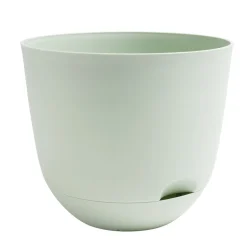 Pot rond avec réserve d'eau plastique vert Ø29,5xH25,8cm