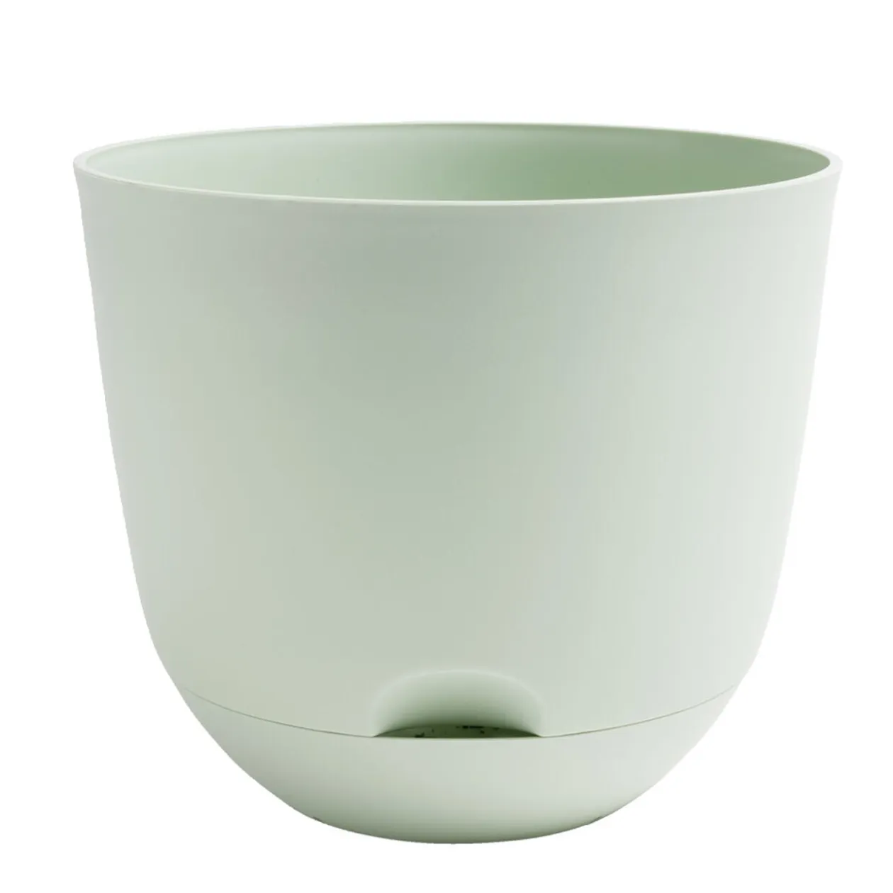 Pot rond avec réserve d'eau plastique vert Ø29,5xH25,8cm