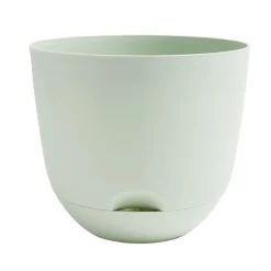 Pot rond avec réserve d'eau plastique vert Ø20xH17,7cm