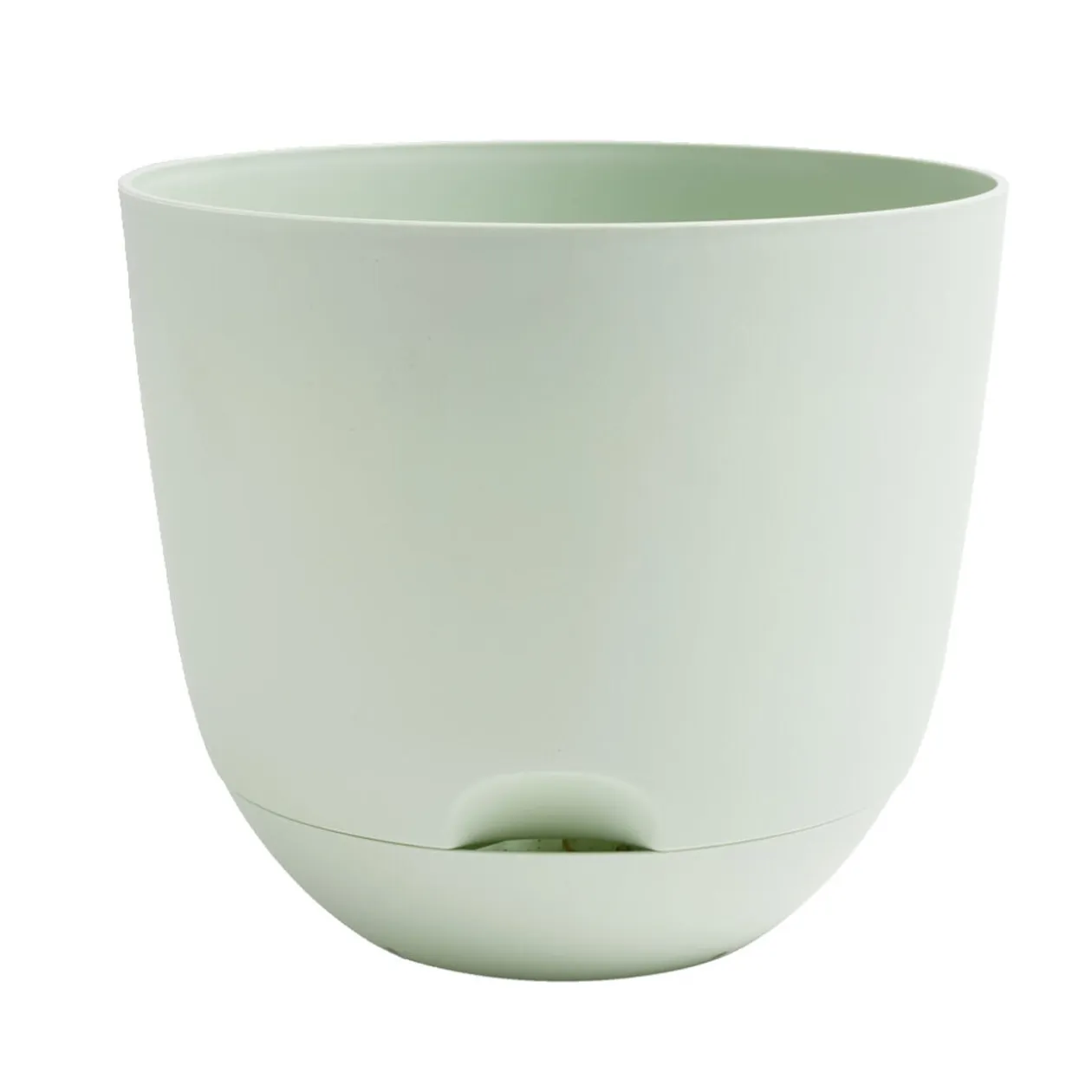 Pot rond avec réserve d'eau plastique vert Ø20xH17,7cm