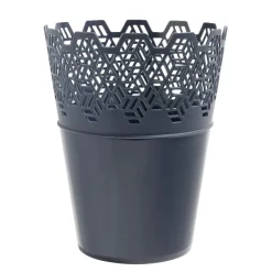 Pot rond plastique gris foncé Ø14xH18cm