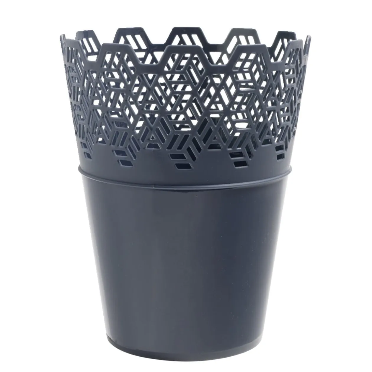 Pot rond plastique gris foncé Ø14xH18cm