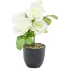 Pot rosier artificiel Ø15xH30cm blanc