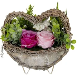 Pot rotin design coeur fleur artificielle < Gifi Outlet
