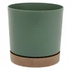 Pot tubo plastique vert et marron Ø13xH13cm < Gifi Hot