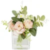Pot verre transparent fleur artificielle L18x18xH22cm < Gifi Hot