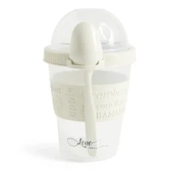 Pot à yaourt avec cuillère lunchbox rouge ou blanc < Gifi Hot