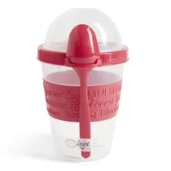 Pot à yaourt avec cuillère lunchbox rouge ou blanc < Gifi Hot