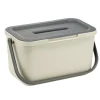 Poubelle compost de porte 4L plastique gris et beige 25,5x16,5xH14cm