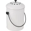 Poubelle à compost 5L avec filtre à charbon métal blanc Ø19xH22,5cm < Gifi