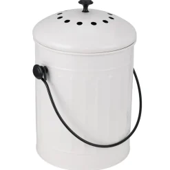 Poubelle à compost 5L avec filtre à charbon métal blanc Ø19xH22,5cm < Gifi