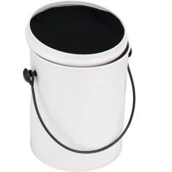 Poubelle à compost 5L avec filtre à charbon métal blanc Ø19xH22,5cm < Gifi