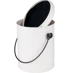 Poubelle à compost 5L avec filtre à charbon métal blanc Ø19xH22,5cm < Gifi