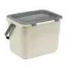 Poubelle à compost 6L plastique gris et beige 25,5x19xH18,5cm