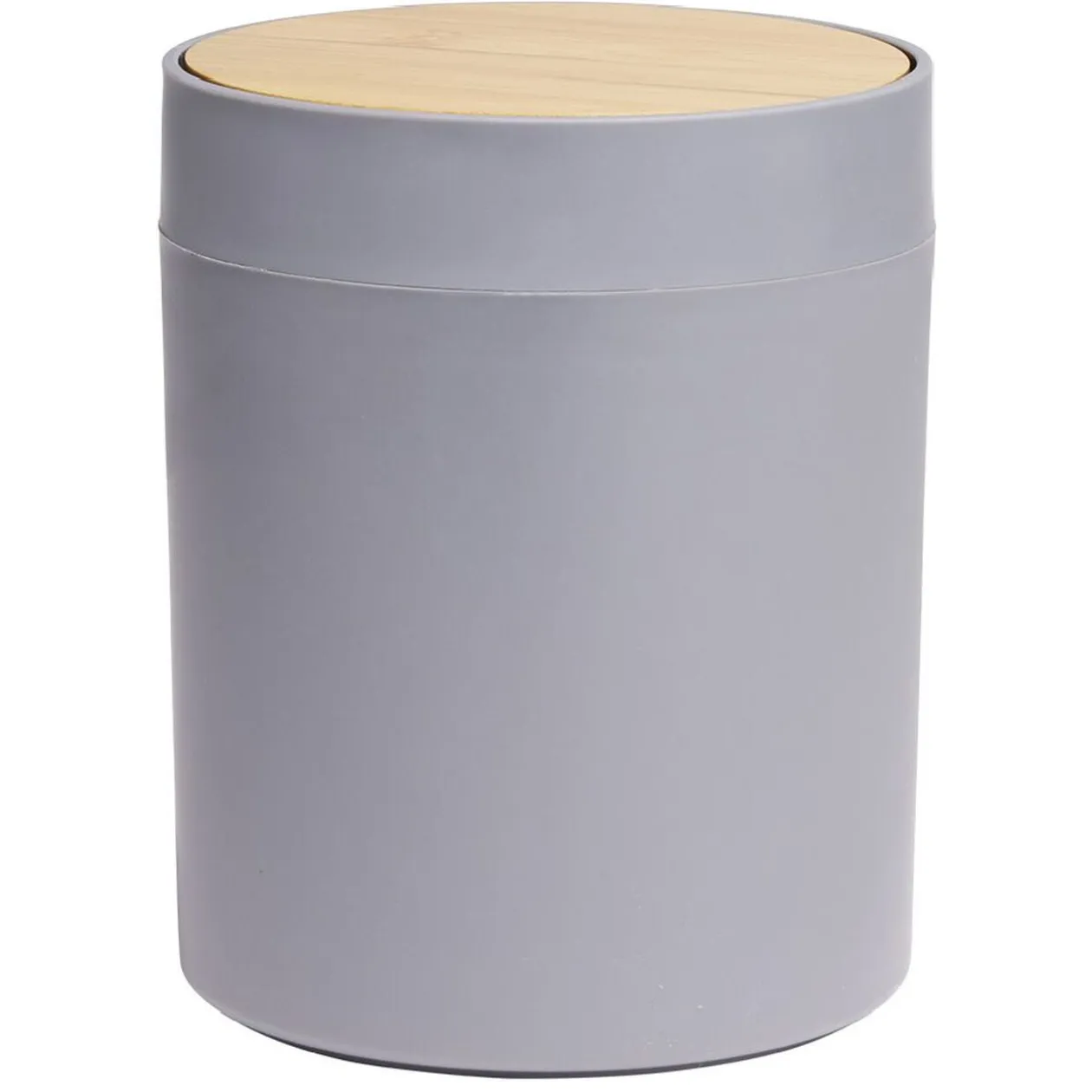 Poubelle à coton ronde métal gris Ø13,7xH17,3cm 2,5L