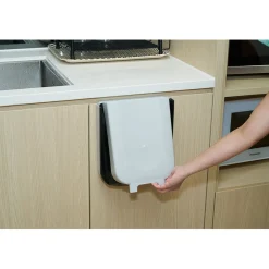Poubelle de porte amovible et rétractable 8 L gris < Gifi New