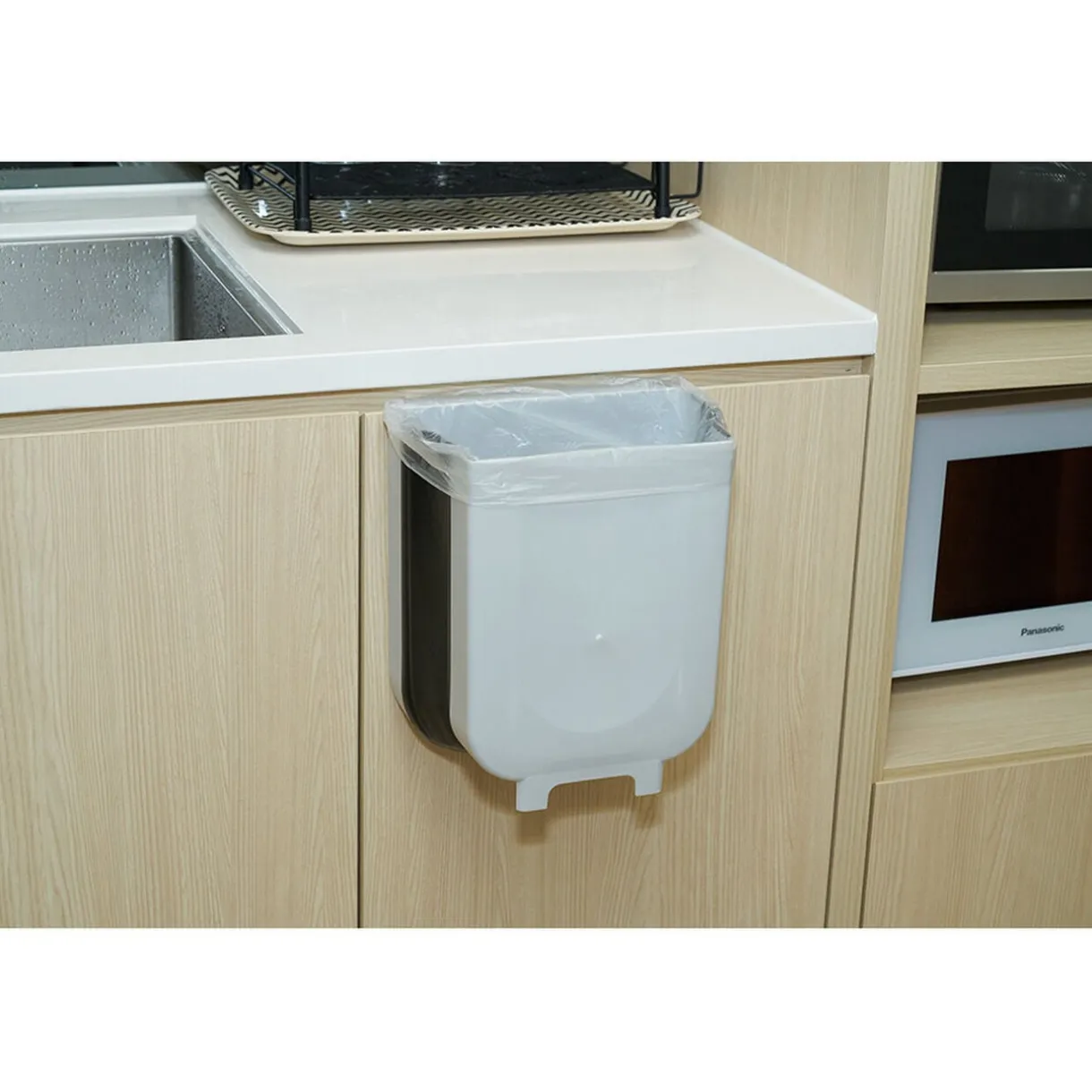 Poubelle de porte amovible et rétractable 8 L gris < Gifi New