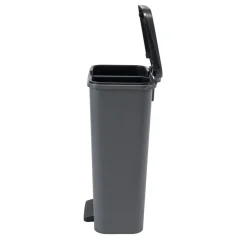 Poubelle de tri 2 compartiments 2x23L à pédale et rabat 48x29xH63cm grise et noire < Gifi Discount