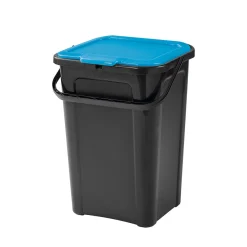 Poubelle de tri couvercle bleu 45L < Gifi