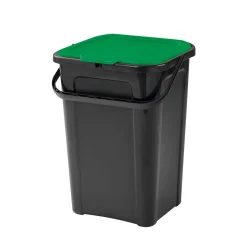 Poubelle de tri couvercle vert 45L