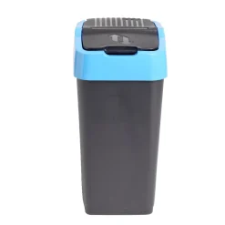 Poubelle de tri pour papier 18L plastique bleu et noir