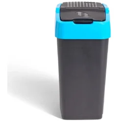 Poubelle de tri pour papier 18L plastique bleu et noir
