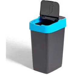 Poubelle de tri pour papier 35L plastique bleu et noir < Gifi Clearance