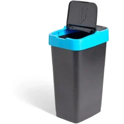 Poubelle de tri pour papier 60L plastique bleu et noir < Gifi Best