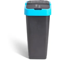 Poubelle de tri pour papier 60L plastique bleu et noir < Gifi Best