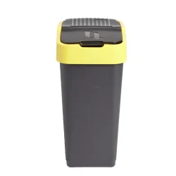Poubelle de tri pour plastique 35L plastique jaune et noir