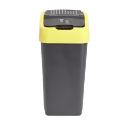 Poubelle de tri pour plastique 18L plastique jaune et noir