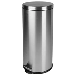 Poubelle grise à pédale ronde 30L