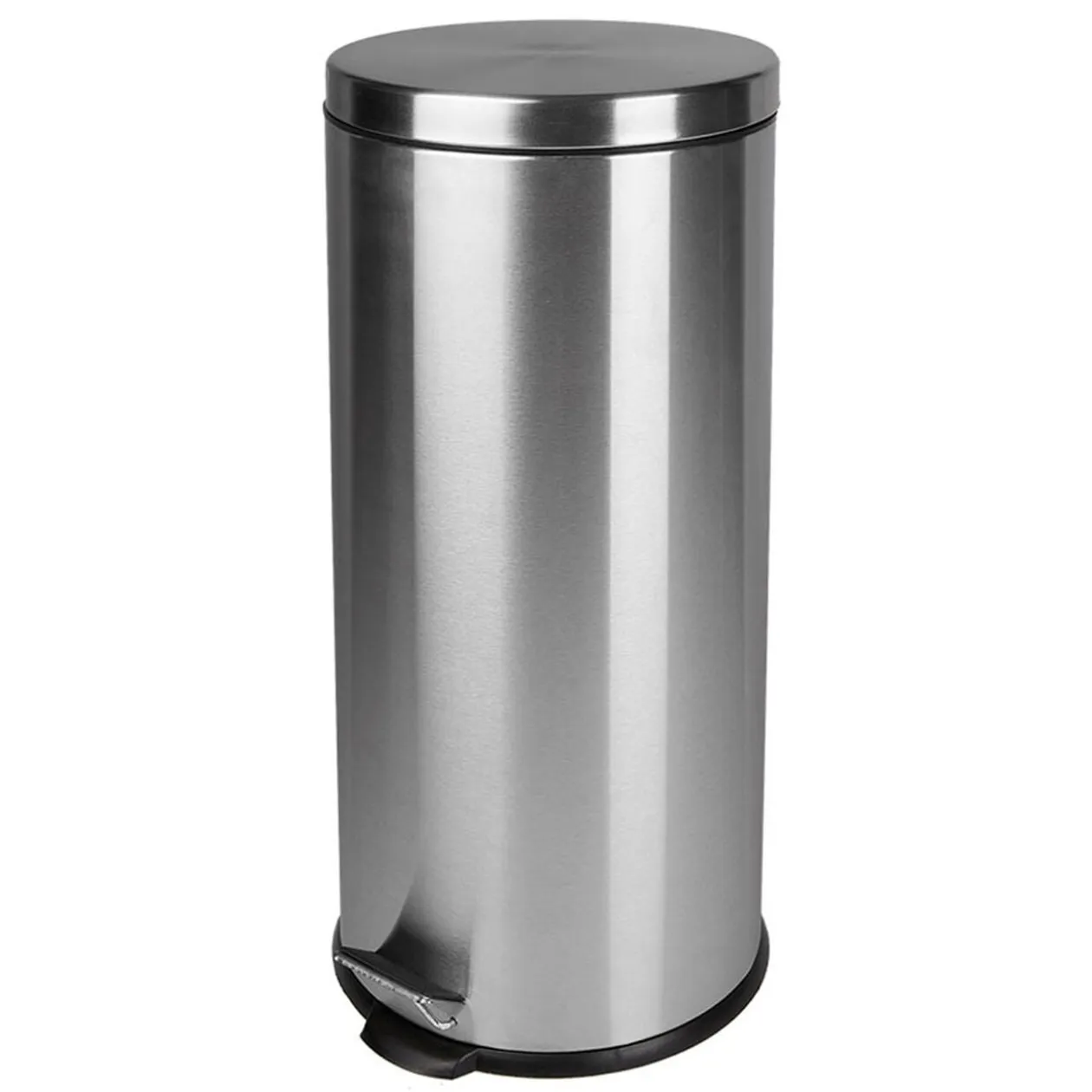 Poubelle grise à pédale ronde 30L