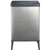Poubelle haute rectangulaire 54L sur pieds couvercle push 43,5x26,5xH69cm